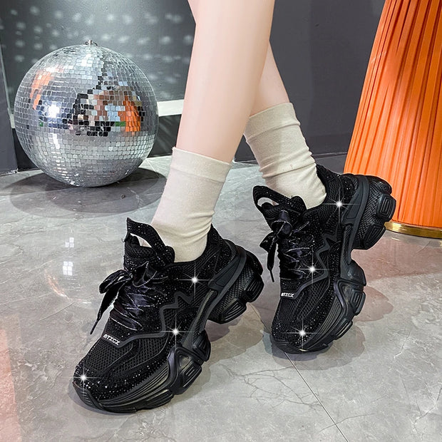 2025 S/a Original Design Street Sport Style Sneakers For Women's Pink Teenagers Students Daily Dress Height Increasing Shoes