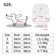 Dog Harness Clothes Reflective Breathable Adjustable Pet Collars Outdoor Walking Lead Leash French Bulldog Chihuahua Vest Chest