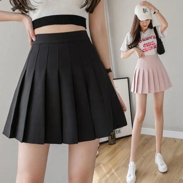 Mini Skirts Womens 2024 Summer Japanese School Pleated Skirts High Waist Kawaii Cute Pink Plaid Skirt Uniform Harajuku Jupe