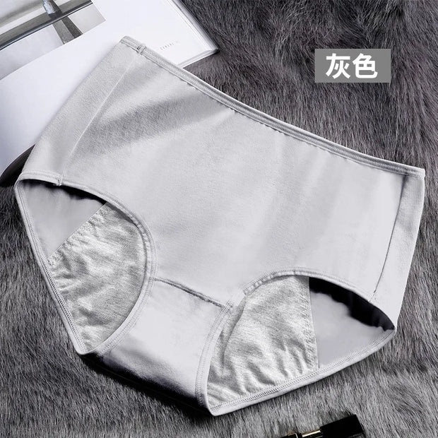 Physiological Underwear Cotton Mid Waist Menstruation Side Leakage Prevention Pure Cotton Breathable Girls Period Briefs