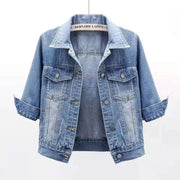 2024 Summer Women Denim Jacket Candy Color Casual Short Denim Coat Famale Jeans Jackets Outerwear Casaco Jaqueta Feminina B235