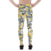 Mens Leggings - Yellow Sports Camo Leggings