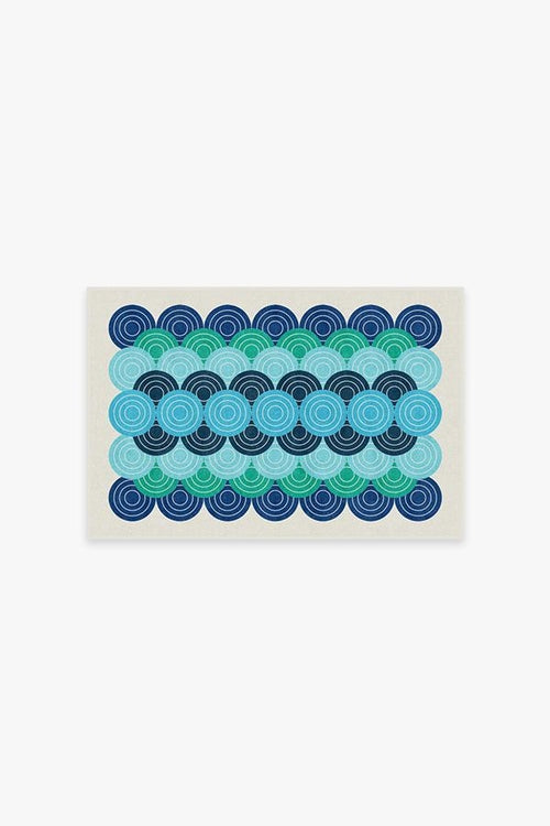 Jonathan Adler Biba Blue Green Tufted Rug