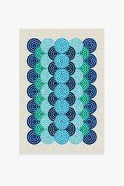 Jonathan Adler Biba Blue Green Tufted Rug