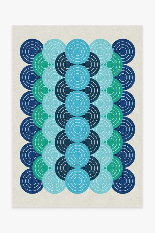 Jonathan Adler Biba Blue Green Tufted Rug