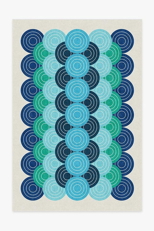 Jonathan Adler Biba Blue Green Tufted Rug