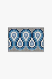 Jonathan Adler Milano Blue Steel Tufted Rug