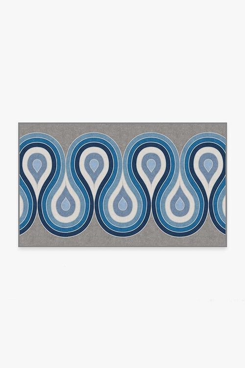 Jonathan Adler Milano Blue Steel Tufted Rug