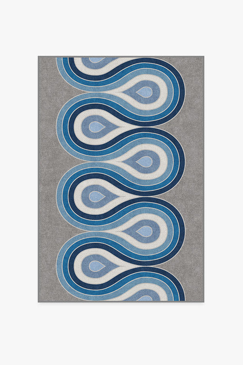 Jonathan Adler Milano Blue Steel Tufted Rug