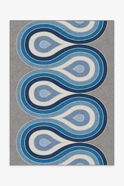 Jonathan Adler Milano Blue Steel Tufted Rug