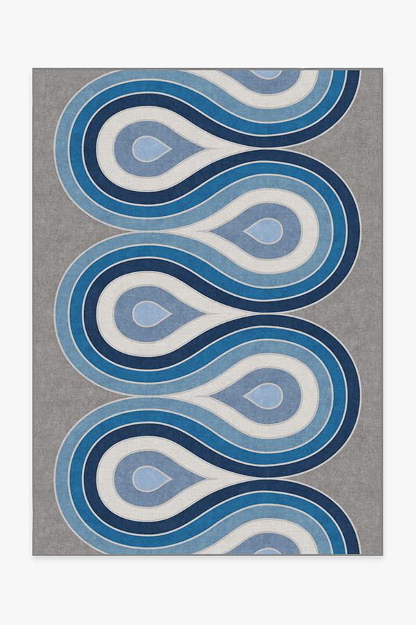 Jonathan Adler Milano Blue Steel Tufted Rug