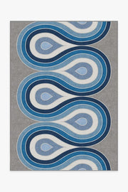 Jonathan Adler Milano Blue Steel Tufted Rug