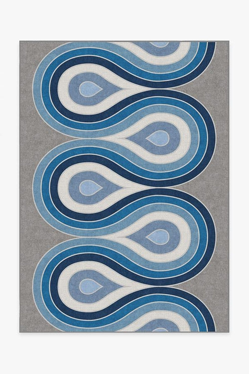 Jonathan Adler Milano Blue Steel Tufted Rug