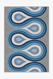 Jonathan Adler Milano Blue Steel Tufted Rug