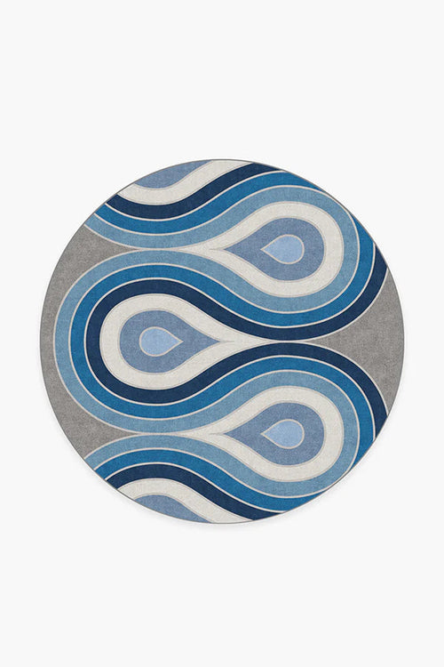 Jonathan Adler Milano Blue Steel Tufted Rug