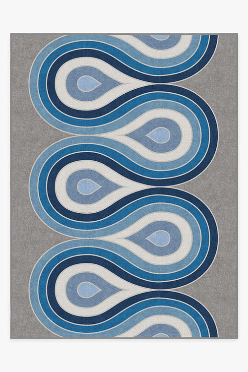 Jonathan Adler Milano Blue Steel Tufted Rug