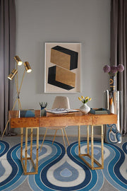 Jonathan Adler Milano Blue Steel Tufted Rug