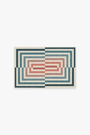 Jonathan Adler Op Art Teal Tufted Rug