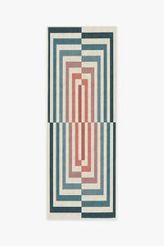 Jonathan Adler Op Art Teal Tufted Rug