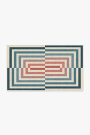 Jonathan Adler Op Art Teal Tufted Rug