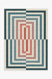 Jonathan Adler Op Art Teal Tufted Rug