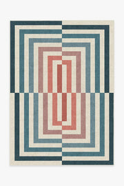 Jonathan Adler Op Art Teal Tufted Rug