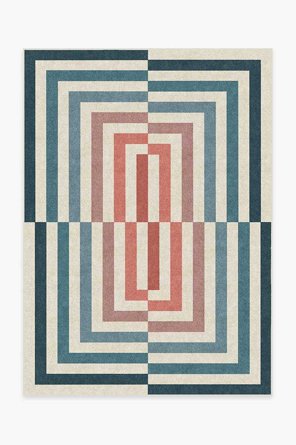 Jonathan Adler Op Art Teal Tufted Rug