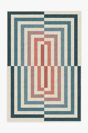 Jonathan Adler Op Art Teal Tufted Rug