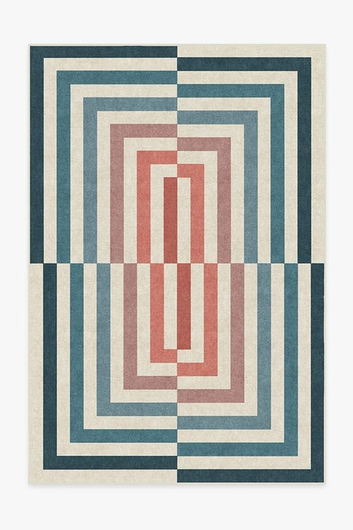 Jonathan Adler Op Art Teal Tufted Rug