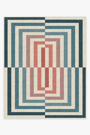 Jonathan Adler Op Art Teal Tufted Rug