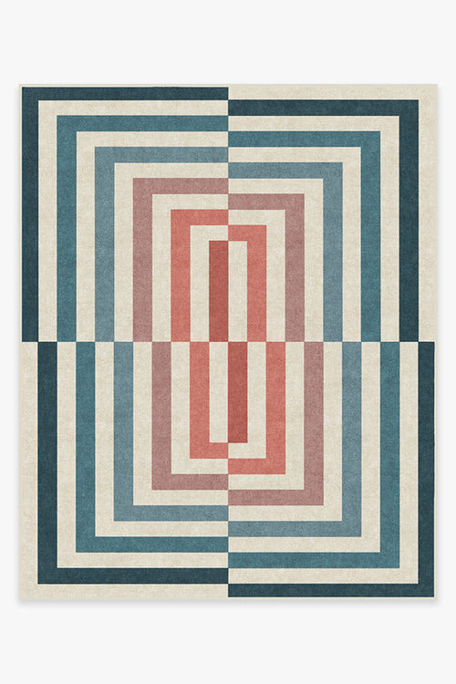 Jonathan Adler Op Art Teal Tufted Rug