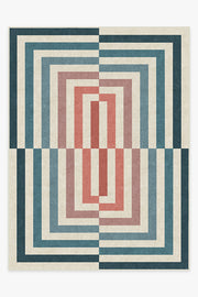 Jonathan Adler Op Art Teal Tufted Rug