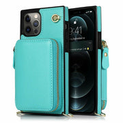 Zipper Wallet Case with Adjustable Crossbody Strap for iphone