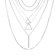 Double Triangle Multilayer Necklace